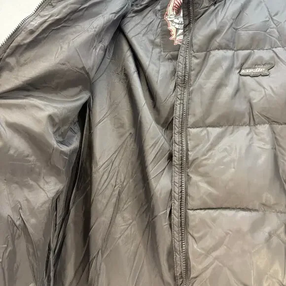 Castle X Raceware Puffer Coat Youth XL Black Hidden Hood Snowmobile Jacket - Picture 9 of 13